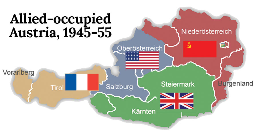 vienna was divided in 4 zones during world war 2, ვენა 4 ნაწილად დაიყო, მეორე მსოფლიო ომი